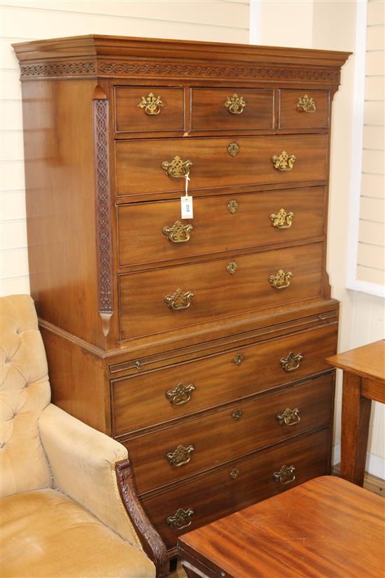 A Georgian mahogany chest on chest W.109cm